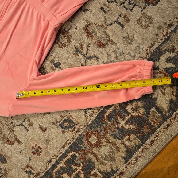 JUICY COUTURE WOMENS JUNIOR PINK LONG SLEEVE VELVETEEN HOOD JUMP SUIT SIZE LARGE - Picture 12 of 16